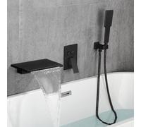 Mezclador de ducha de baño de cascada gris con cabezal de ducha montado en la pared y juego de manifiesto elegante grifo de baño para baños modernos Flujo ajustable LWX