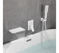 Mezclador de ducha de baño de cascada gris con cabezal de ducha montado en la pared y juego de manifiesto elegante grifo de baño para baños modernos Flujo ajustable LWX