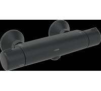 Mezclador de ducha HANSA HANSAMICRA, caudal ecológico, con dispositivo de seguridad, 5815017133, Color: negro mate