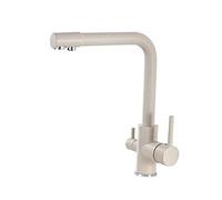 Mezclador de fregadero de cocina de oro rosa con la cubierta de purificación de agua cubierta de rotación montada en 360 grifos de rotación para fregadero de cocina acabado antiguo cepillado LWX