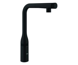 Mezclador de fregadero Grohe Essence SmartControl, proyección 199mm, extraíble, giratorio, negro fantasma, 31928KF0