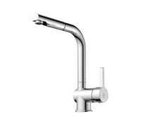 Wasserwerk WK4 | Grifo de cocina | Grifo mezclador de fregadero con caño extraíble | Rociador lavavajillas extraíble | Fabricado en Alemania | Cromo