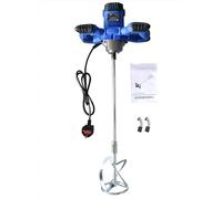 Mezclador de hormigón portátil, mezclador eléctrico de paletas de cemento manual 2600 W, herramienta de agitación profesional con velocidad de 6 velocidades