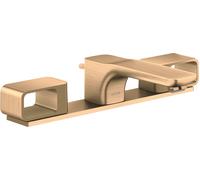 Mezclador de lavabo de 3 agujeros hansgrohe AXOR Urquiola DN15 con placa, 11040140, Color: Bronce cepillado