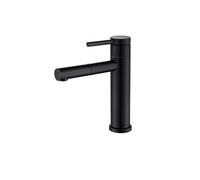 Mezclador de Lavabo de Acero Inoxidable 304 Negro Mate, Grifo Monomando Giratorio de 360° para tocadores de baño Modernos (Negro, G9/16)