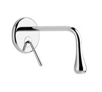 Mezclador de lavabo empotrado Gessi Goccia con caño para cuerpo empotrado, sin desagüe, proyección 200 mm, 33684147, Color: Cromado cepillado