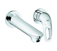 Mezclador de lavabo Grohe Eurostyle de 2 orificios, proyección 203mm, instalación oculta, sin juego de desagüe, maneta abierta, 19571003