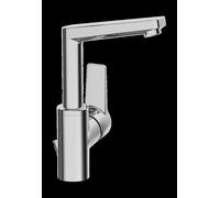Mezclador de lavabo HANSA HANSATWIST, de accionamiento lateral, con juego de desagüe, giratorio, proyección: 130 mm, 09542203