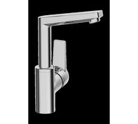 Mezclador de lavabo HANSA HANSATWIST, de accionamiento lateral, sin juego de desagüe, giratorio, proyección: 130 mm, 3, 09552203, Color: cromado