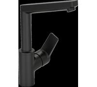 Mezclador de lavabo HANSA HANSATWIST, de accionamiento lateral, sin juego de desagüe, giratorio, proyección: 130 mm, 3, 0955220333, Color: Negro Mate