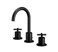 Mezclador de lavabo Steinberg serie 250, giratorio, 3 agujeros, con desagüe emergente, proyección de 150 mm, 2502000S, Color: Negro