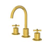 Mezclador de lavabo Steinberg serie 250, giratorio, 3 agujeros, con desagüe emergente, proyección de 150 mm, 2502000BG, Color: Oro cepillado
