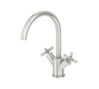 Mezclador de lavabo Steinberg serie 250, giratorio, bimando, con desagüe automático, proyección de 155 mm, 2501500BN, Color: Níquel Cepillado