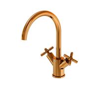 Mezclador de lavabo Steinberg serie 250, giratorio, bimando, con desagüe automático, proyección de 155 mm, 2501500RG, Color: Oro rosa