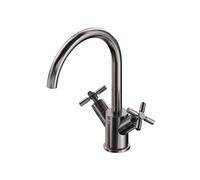 Mezclador de lavabo Steinberg serie 250, giratorio, bimando, con juego de desagüe, proyección de 155 mm, 2501500BGM, Color: Metal cepillado