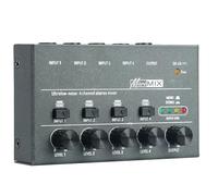 Mezclador de línea de 4/6/8 canales Ruido ultrabajo Mezclador de teclados TYPE-C 5V 2A con controles de volumen separados Mezclador de bajos for submezcla(4 Channels)