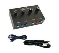 Mezclador de línea de 4 canales de bajo ruido para submezcla, adaptador de mezclador de sonido estéreo de 4 canales para micrófonos, guitarra, teclados de sonido
