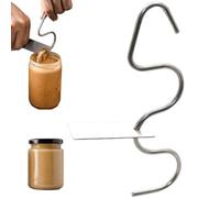 Mezclador de mantequilla de maní, agitador de mantequilla de maní, herramienta mezcladora de acero inoxidable con raspador, batidor de manual, de nueces fácil de limpiar para