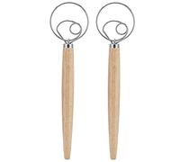 Mezclador de masa de acero inoxidable Respicefinem con mango de roble, batidora de repostería Manual para mezclar masa y hornear pan, pastel, Pizza