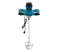 Mezclador de pintura eléctrico, 1200 W, 6 velocidades, mezclador de hormigón con agitador, pico de 1400 W, doble paleta, mango antideslizante, autobloqueo, rueda mezcladora de 12 cm, para yeso de