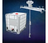 Mezclador de pintura eléctrico para tanques IBC, mezclador de pintura neumático con soporte, herramienta de mezcla de pintura de 1000 L, longitud ajustable, 3 cilindros (sin cubo) (Pequeño, 5 cilind