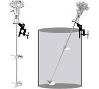 Mezclador de pintura neumático de 3/4 HP con agitador de aire para tanques de 55 galones, soporte de clip de barril resistente, máquina mezcladora de recubrimientos eficiente para uso profesional.