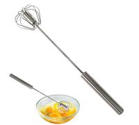 Mezclador De Pulsador Giratorio - Mezclador De Huevos | Mezclador De Batidor De Cocina De Batidor De Acero Inoxidable Para Batidor Revolviendo Cocinar Agitador Antióxido De Empuje De Mano