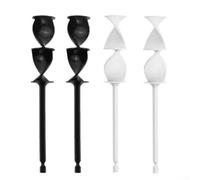 Mezclador de resina epoxi de 165 mm, paleta doble en espiral para taladro eléctrico, herramienta de mezcla de pintura sin burbujas para lechada de cemento, juego de 4 piezas (negro y blanco)