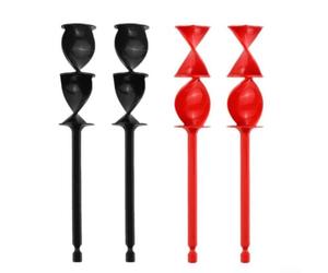 Mezclador de resina epoxi de 165 mm, paleta doble en espiral para taladro eléctrico, herramienta de mezcla de pintura sin burbujas para lechada de cemento, juego de 4 piezas (negro y rojo)