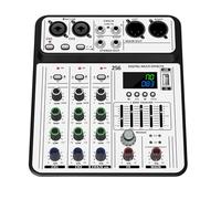 Mezclador de sonido compacto de 6 canales con 48 VPHANTOM Power Studios que influye en múltiples modos para podcasting y espectáculos de escenario