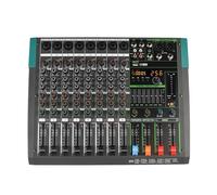 Mezclador De Sonido De 8 Canales Mono, Consola Mezcladora Bluetooth De 256 Efectos, EQ De 7 Bandas, Mesa De Audio Auxiliar USB De 48V For Espectáculos Pequeños