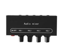 Mezclador de Sonido de Línea Estéreo, Control de 4 Canales, Puerto de Entrada y Salida de 1/8 de Pulgada, Mezclador de Sonido de Ruido Súper bajo con Carcasa de Aleación de