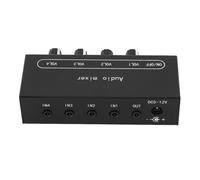 Mezclador de Sonido de Línea Estéreo, Mezclador de de 4 Canales con Control de Volumen, Excelente Sonido y Rendimiento Superior, Carcasa de Aleación de Aluminio, Aplicación