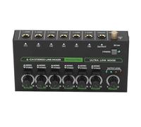 Mezclador de Sonido Estéreo de 6 Canales, Mezclador Audible 1/4 TRS TS Teclados de Línea para Estudio (Enchufe de la UE)