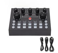 Mezclador de Sonido Estéreo, Mezclador de DJ de Doble Canal con Bajo Nivel de Ruido, Tarjeta de Sonido USB Live Submix de Precisión, para PC Live Streaming