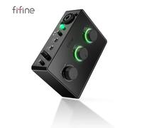 Mezclador de sonido FIFINE para micrófono condensador con perilla de ganancia, interfaz de audio con alimentación fantasma de 48 V para micrófono XLR Podcast-Ampli1 SC1