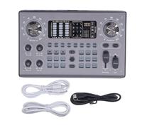 Mezclador de Sonido, Karaoke Live Streaming USB Sound Board Consola de Mezcla con de Doble Núcleo, Reducción de Ruido de Tonos Altos y Bajos, Solución Todo en para