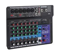 Mezclador de Sonido, Luz de Led la Consola Mezcla Sonido Luz 8 Canal para PC (Enchufe de la UE)