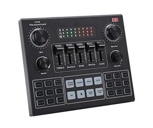 Mezclador De Sonido, Mezclador De Audio EstéReo con Tarjeta De Sonido Bluetooth, 16 Efectos De Sonido Especiales + ReduccióN De Ruido, Efectos De Sonido para TeléFonos MóViles Y Transmisiones En