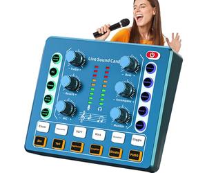 Mezclador de sonido para PC, mezclador de audio de transmisión de reducción de ruido | Mezclador de sonido en , mezclador de tarjeta de sonido pequeña, interfaz de sonido digital para grabación de