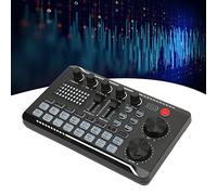 Mezclador de sonido Sustvita para transmisión en vivo, mezclador de audio profesional con cambiador de voz y múltiples efectos de sonido, tarjeta de sonido en vivo para grabación