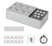 Mezclador De Tinta Para Tatuajes, Agitador Magnético De Pigmentos De 2500 Mah, Ajustable En 3 Velocidades, Mezclador Automático De Vórtice De 6 Orificios Y Mezclador De Pintura, Para gray