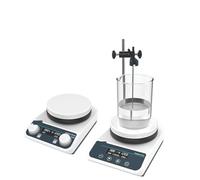 Mezclador de Vórtice, Agitador magnético con agitador calefactor, termostático de laboratorio pantalla digital, mezclador placa calefactora(HS5Pro(2L LCD))