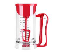 Mezclador Dispensador Eléctrico Sin Cable 1200ml ABS Transparente y Rojo - Mezclado Automático y Dispensado Preciso, Ideal para Pancakes, Cupcakes y Waffles en Cocina Doméstica
