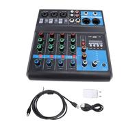Mezclador DJ de 5 Canales, Reproducción, Consola de Caja de Resonancia con Efectos de Reverberación para Mezclar y Grabar con Ecualizador, Material Metálico, Compacto y Liviano