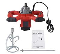 GOTOTOP 1500W 220V Mezclador Eléctrico de Mano de 6 Velocidades para Agitar Mortero de Pintura de Lechada de Cemento,Rojo