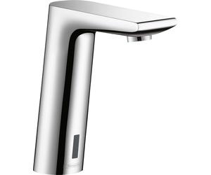 Mezclador electrónico de lavabo hansgrohe Metris S con preajuste de temperatura con conexión a la red 230 V con conexión a la red 230 V, proyección 128 mm, 31103000