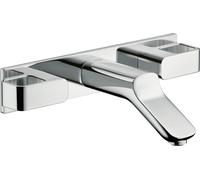 Mezclador empotrado para lavabo de 3 agujeros hansgrohe AXOR Urquiola con caño corto, 11042820, Color: Níquel Cepillado