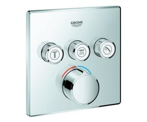 Mezclador empotrado SmartControl de Grohe, tres válvulas de cierre, roseta cuadrada, 29149000