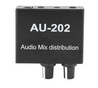 Mezclador Estéreo 2 en 2 Salidas, Amplificador de Auriculares con Control de Volumen Independiente Portátil Mezclador de 3,5 Mm para Estudio y Escenario, CC 5-24 V